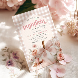 Pink Pumpkin Baby Dusche Einladung Blumenkohl