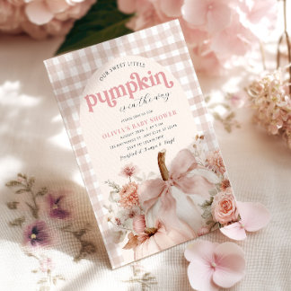 Pink Pumpkin Baby Dusche Einladung Blumenkohl