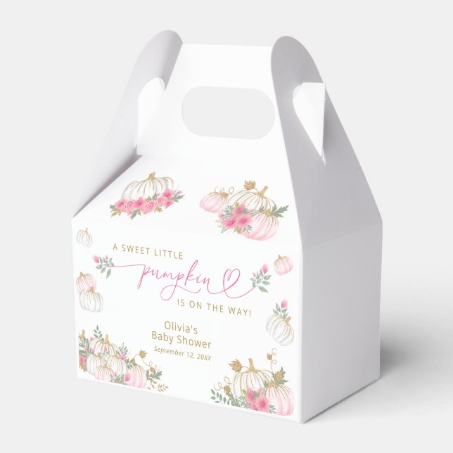 Pink Pumpkin Baby Dusche Fevor Boxen Geschenkschachtel (Vorderseite)