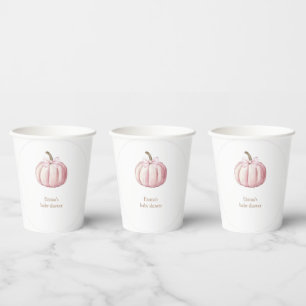 Pink Pumpkin Baby Dusche Papiertücher Pappbecher