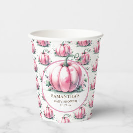Pink Pumpkin Baby Dusche Papiertücher Pappbecher