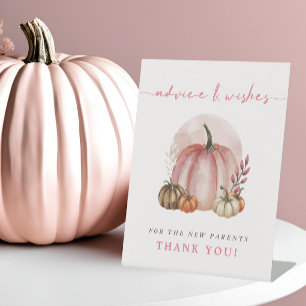Pink Pumpkin Baby Duschhilfe wünscht neue Eltern Sockelschild