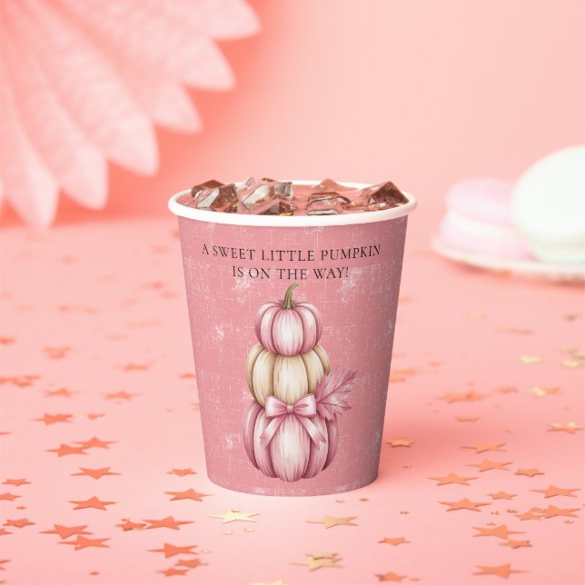 Pink Pumpkin Baby Girl Dusche Pappbecher (Insitu)