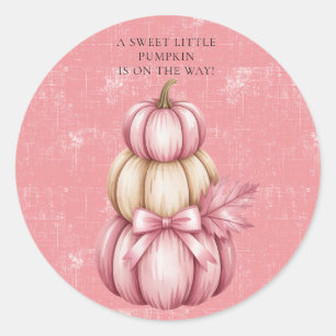 Pink Pumpkin Baby Girl Dusche Runder Aufkleber