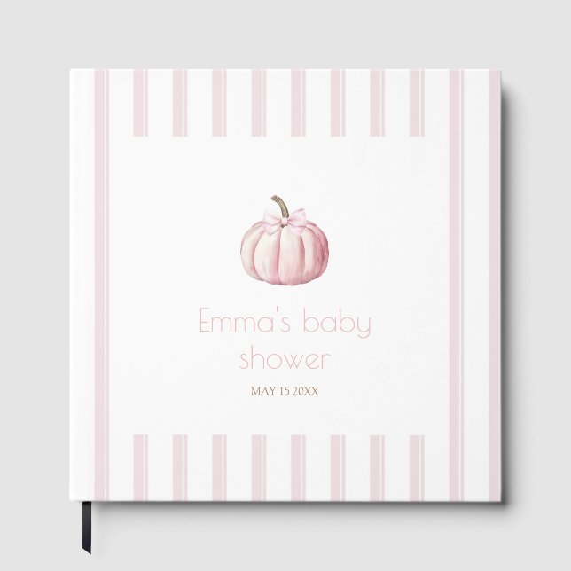 Pink Pumpkin Baby Showbook Gästebuch (Vorderseite)