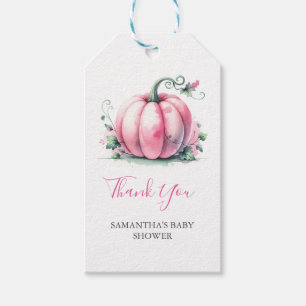 Pink Pumpkin Baby Shower Fevor Tags Vorlage Geschenkanhänger