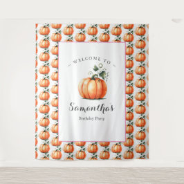 Pink Pumpkin Baby Shower Foto Backdrops Wandteppich