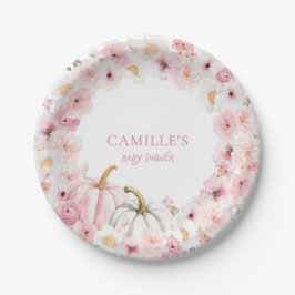 Pink Pumpkin Baby Shower Pappteller