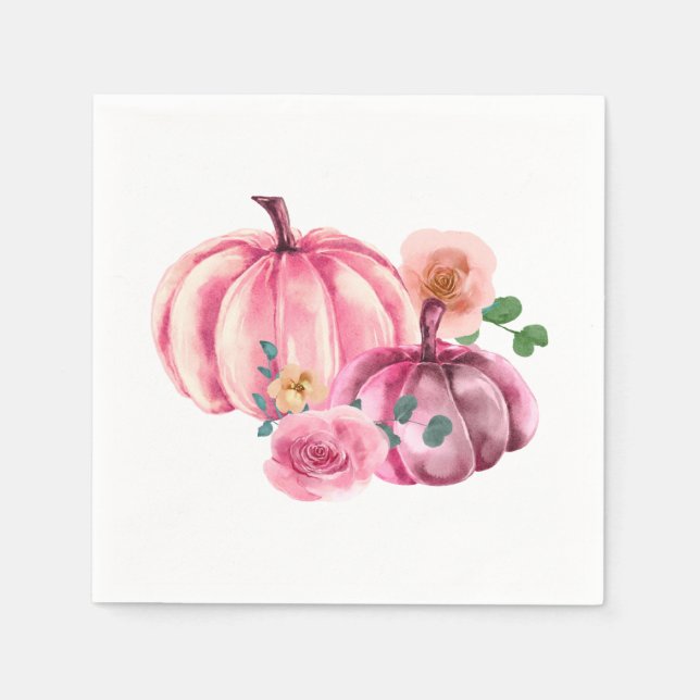 Pink Pumpkin | Babydusche | ROSE Serviette (Vorderseite)