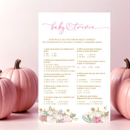 Pink Pumpkin Blume Baby Trivia Game