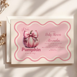 Pink Pumpkin Bow Girl Baby Dusche Einladung