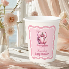 Pink Pumpkin Bow Girl Baby Dusche Pappbecher