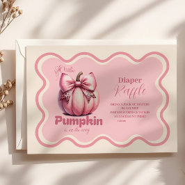 Pink Pumpkin Bow Girl Babydusche Raffle Diapper Begleitkarte
