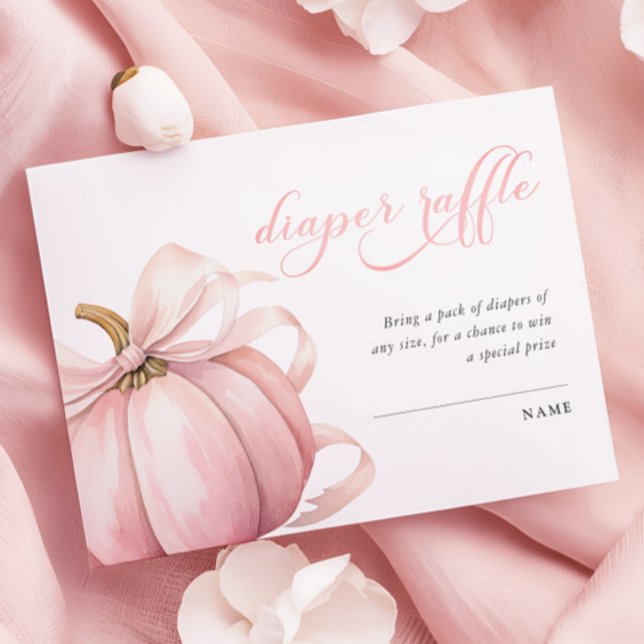 Pink Pumpkin Bow Kinderdusche Windelwanne Windelwa Begleitkarte (Von Creator hochgeladen)