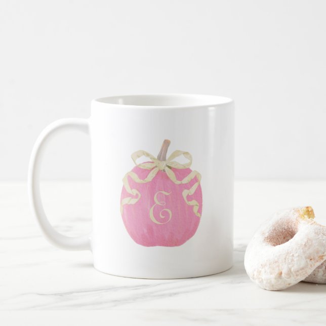 Pink Pumpkin Bow Tasse (Mit Donut)