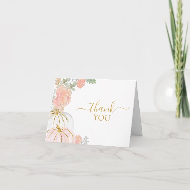 Pink Pumpkin Danke Karte (Vorderseite)
