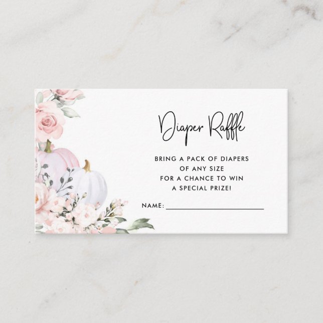 Pink Pumpkin Diaper Raffellenkarte Begleitkarte (Vorderseite)