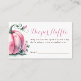 Pink Pumpkin Diaper Raffle Card - Fall Baby Dusche Begleitkarte