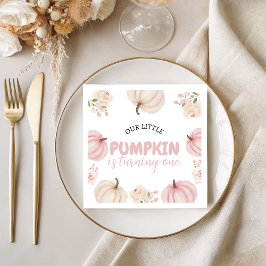 Pink Pumpkin Erster Geburtstag Napkin Serviette