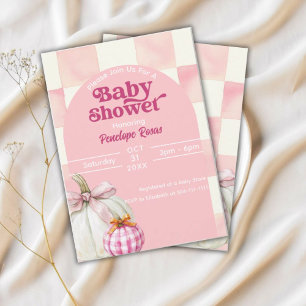 Pink Pumpkin Fall Baby Dusche Halloween Einladung