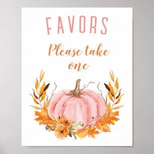 Pink Pumpkin Fall Baby Duwer Favoriten Schild