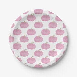 Pink Pumpkin Fall Babydusche Teller
