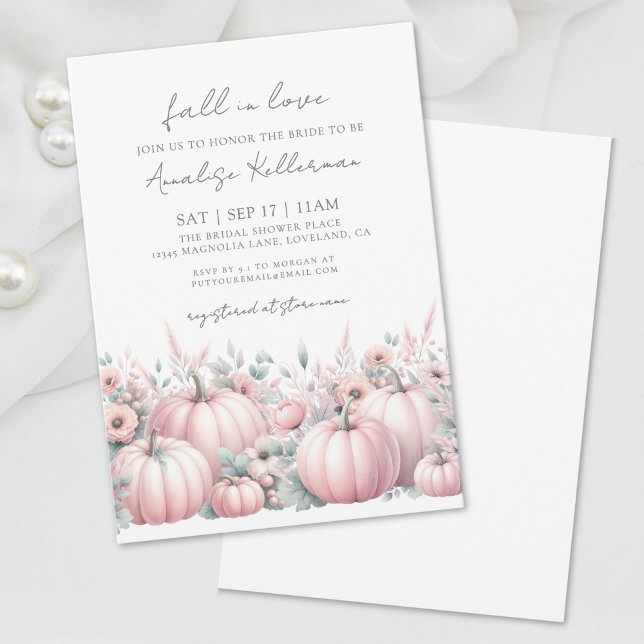 Pink Pumpkin Fall Brautparty Einladung (Pink Pumpkin Fall Bridal Shower Invitation )
