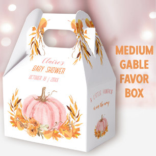 Pink Pumpkin Fall Girl Babydusche Medium Gable Geschenkschachtel
