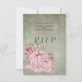 PINK Pumpkin Fall Harvest - Hochzeitskarte RSVP Karte