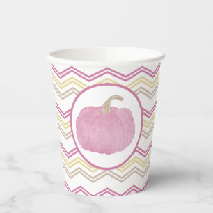 Pink Pumpkin Fall Party Paper Cups Pappbecher