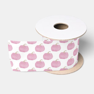 Pink Pumpkin Fall Satin Ribbon Satinband