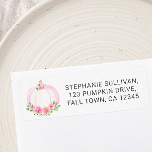Pink Pumpkin Floral Baby Dusche Rücksendeadresse