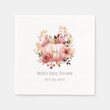 Pink Pumpkin Floral Baby Dusche
