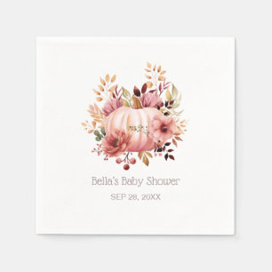 Pink Pumpkin Floral Baby Dusche Serviette