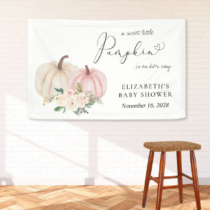 Pink Pumpkin Floral Baby Dusche Willkommen Banner