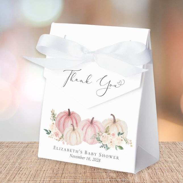 Pink Pumpkin Floral Baby Girl Dusche Danke Geschenkschachtel (Von Creator hochgeladen)