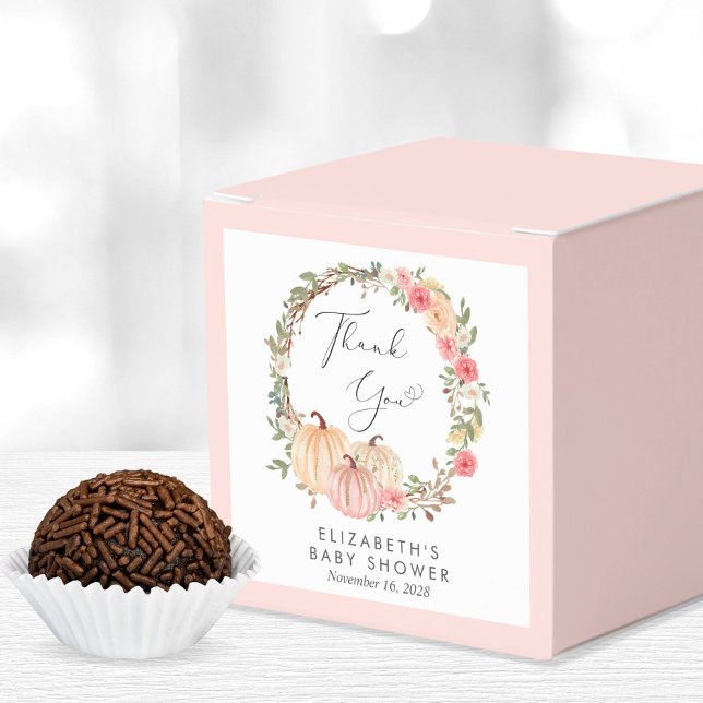 Pink Pumpkin Floral Baby Girl Dusche Danke Geschenkschachtel (Von Creator hochgeladen)