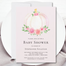 Pink Pumpkin Floral Fall Baby Dusche