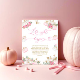 Pink Pumpkin Floral Spate Night Diapers Game Poster