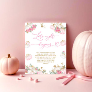 Pink Pumpkin Floral Spate Night Diapers Game Poster