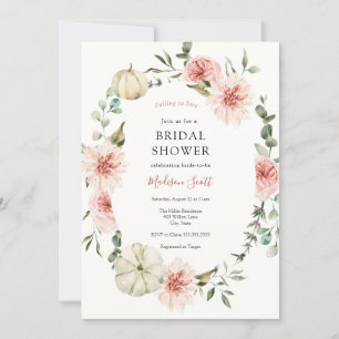 Pink Pumpkin Florals und Greenery Brautparty Einladung