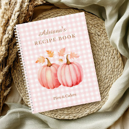 Pink Pumpkin Gingham Bäckerei Rezept Notizbuch