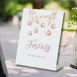 Pink Pumpkin Girl Autumn Baby Dusche Gefallen Sockelschild