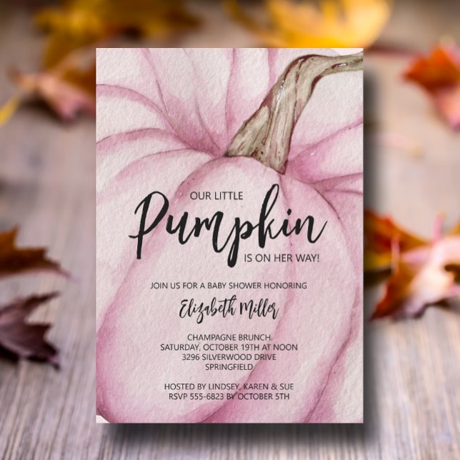 Pink Pumpkin Girl Babydusche Einladung (Von Creator hochgeladen)