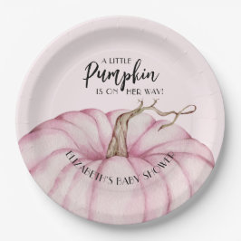 Pink Pumpkin Girl Babydusche Pappteller