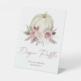 Pink Pumpkin Girl Babydusche Windeln Raffle Schild