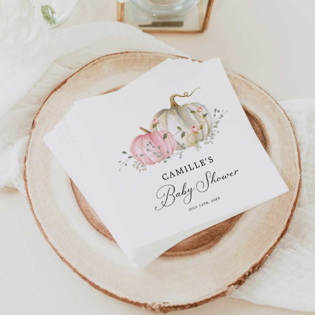 Pink Pumpkin Girl Babyduschpapier Serviette (Von Creator hochgeladen)