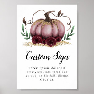 Pink Pumpkin Girl Babyduschzeichen Poster