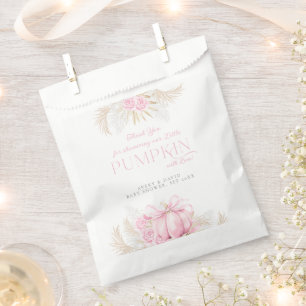 Pink Pumpkin Girl Floral Bow Baby Dusche Geschenktütchen