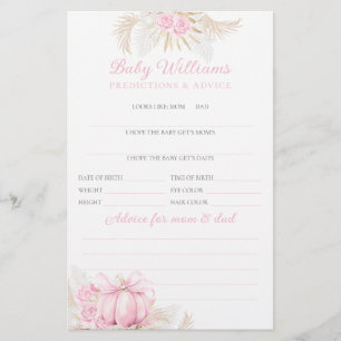 Pink Pumpkin Girl Floral Bow Baby Showspiel